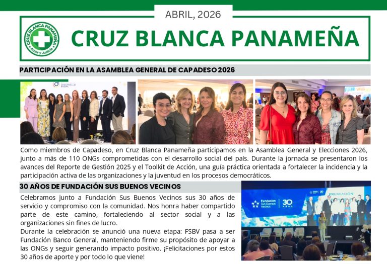 Cruz Blanca Panameña presenta su boletín de abril