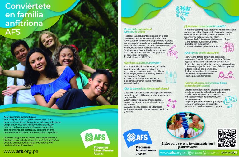 AFS Panamá está convocando a nuevas familias anfitrionas