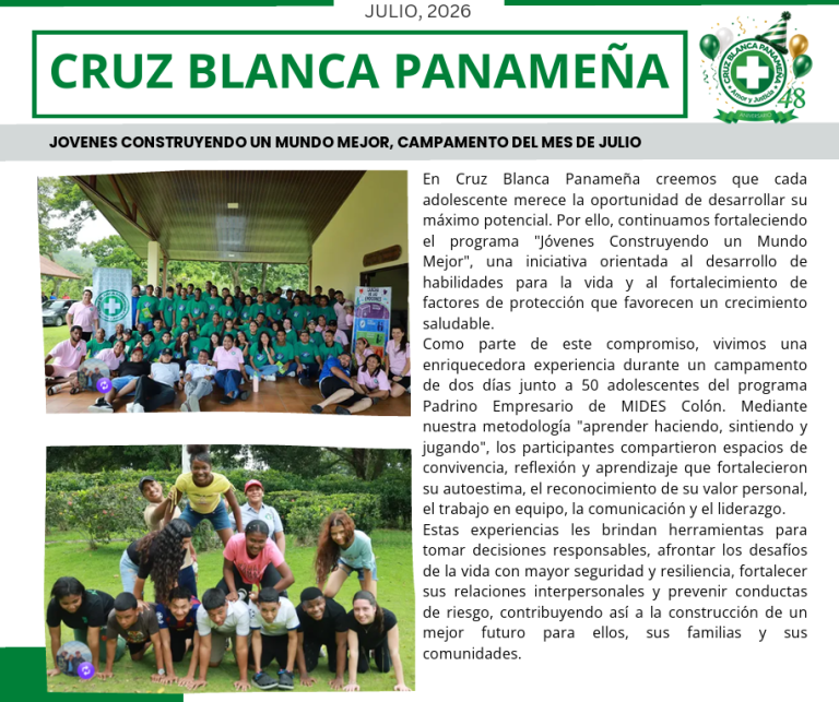 Cruz Blanca Panameña comparte su boletín de julio